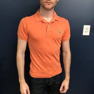 Lacoste orange 2 button short sleeve polo